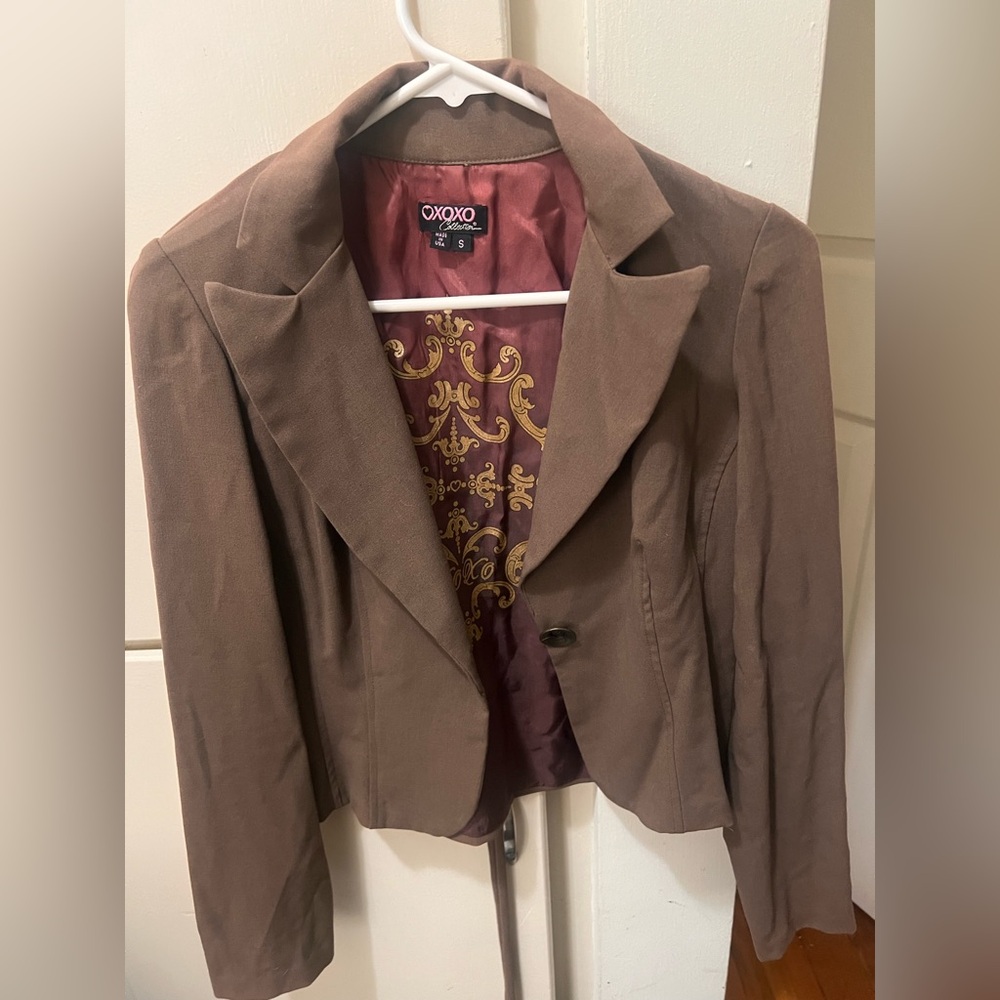 XOXO Women's Chocolate Brown Blazer